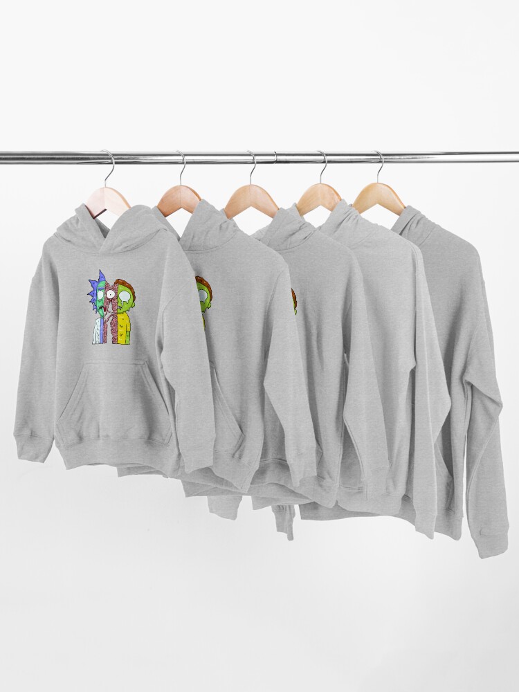 Alternate view of Rick and Morty melting Kids Pullover Hoodie