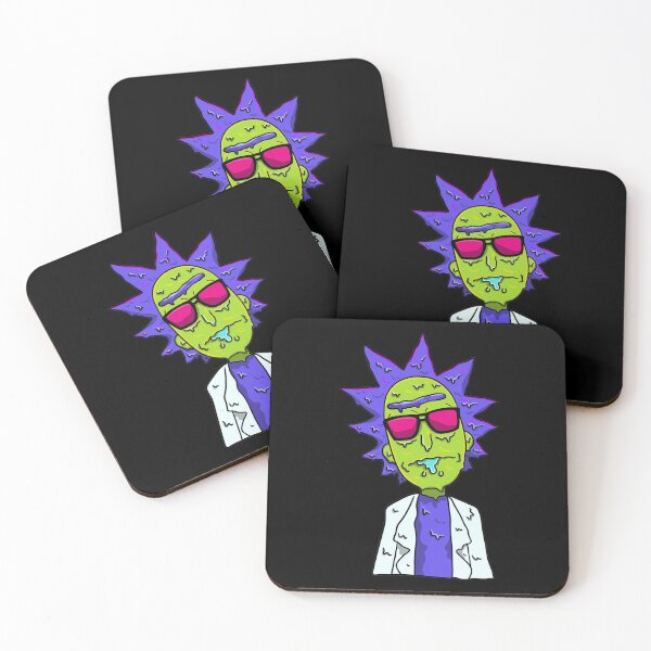 Rick and Morty melting Coasters (Set of 4)