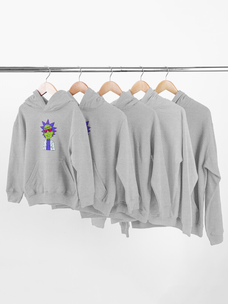 Alternate view of Rick and Morty melting Kids Pullover Hoodie