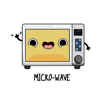 Kawaii Cute Happy Microwaves Technology Stock Illustration