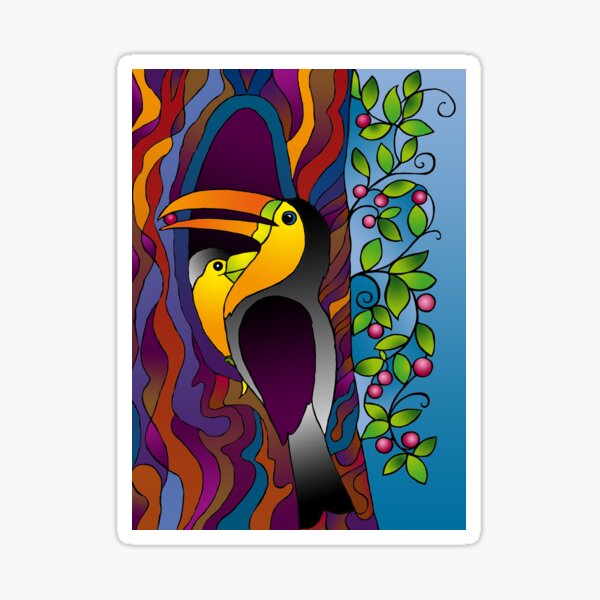 Toucans on a tree! Sticker
