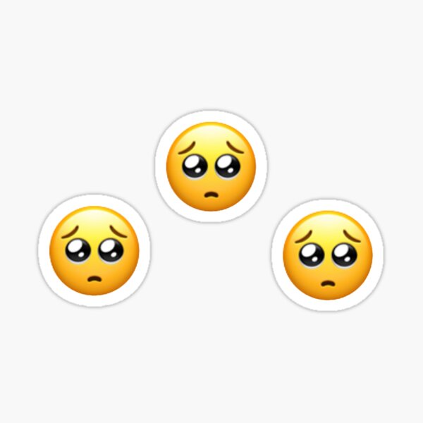 Pleading Face Emoji Sticker Pack Sticker By Hwinchester Redbubble