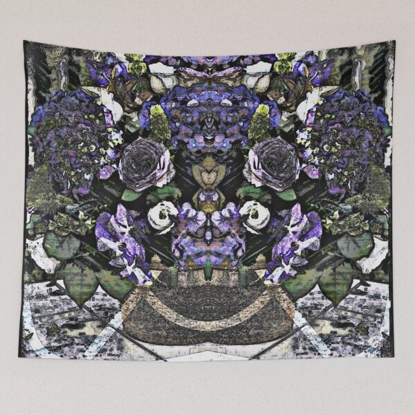 Item preview, Psychedelic flower basket  designed and sold by jellyrelish.