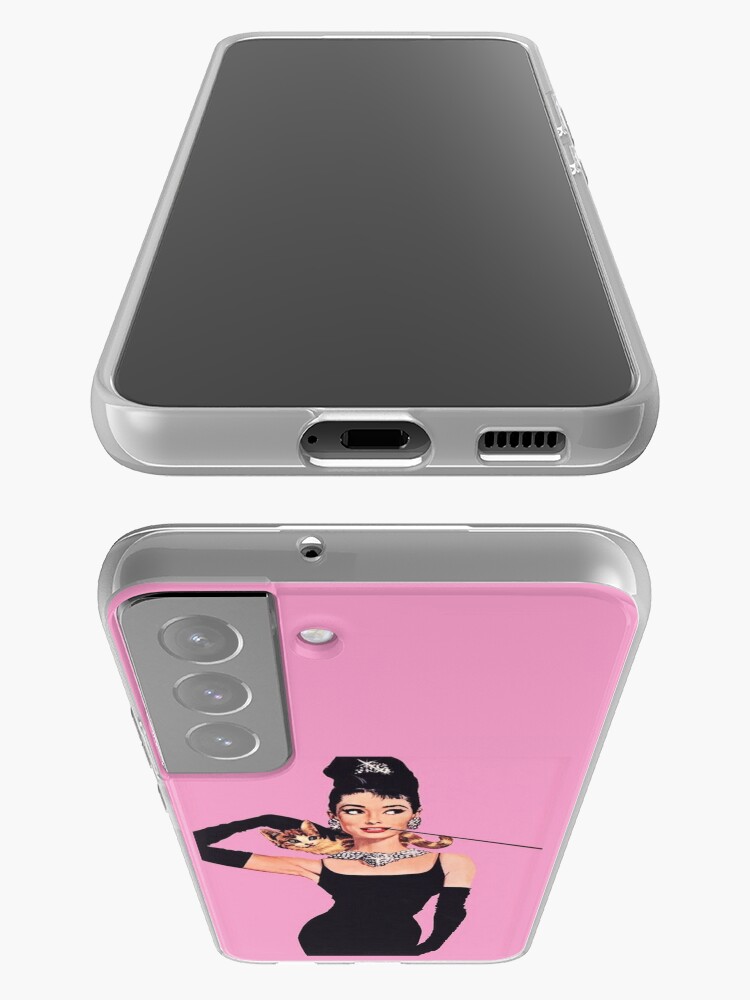 Disover Audrey Hepburn ( Holly Golightly) Breakfast of Tiffany&apos;s with Cat  | Samsung Galaxy Phone Case