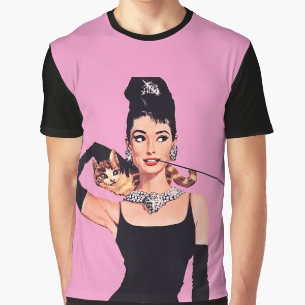 Aperçu de l'œuvre Audrey Hepburn (Holly Golightly) Le petit-déjeuner de Tiffany avec Cat créée et vendue par MindChirp.