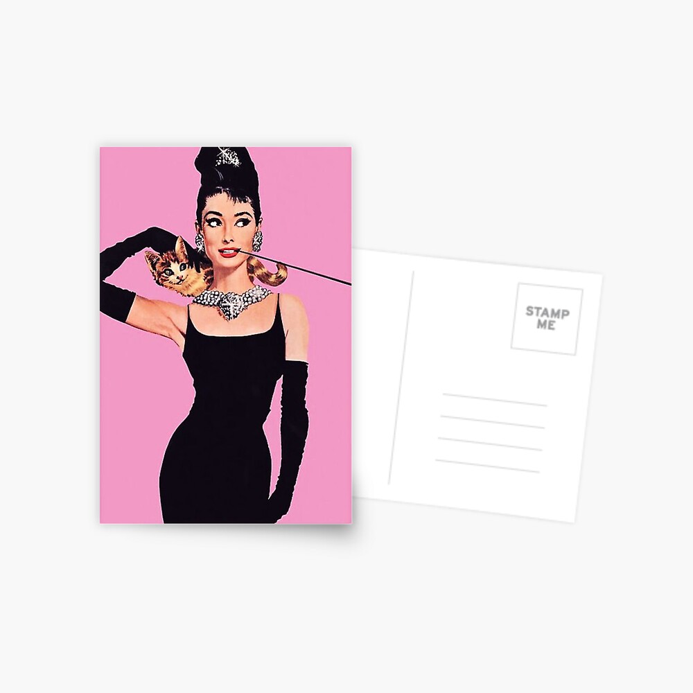 Audrey Hepburn ( Holly Golightly) Breakfast of Tiffany's with Cat   Greeting Card for Sale by MindChirp | Redbubble