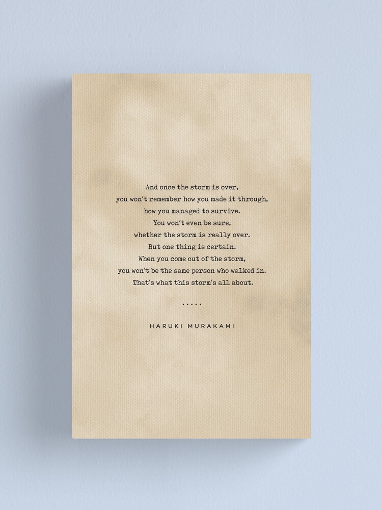 Haruki Murakami Quote 01 Typewriter Quote On Old Paper Minimalist Literary Print Canvas Print By Shrijit Redbubble