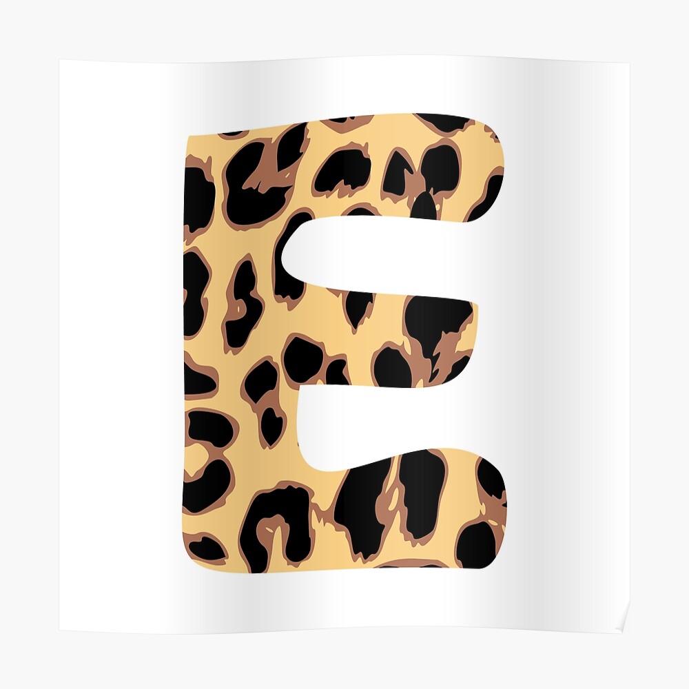 letter e initial cheetah monogram sticker art print by amearnest redbubble