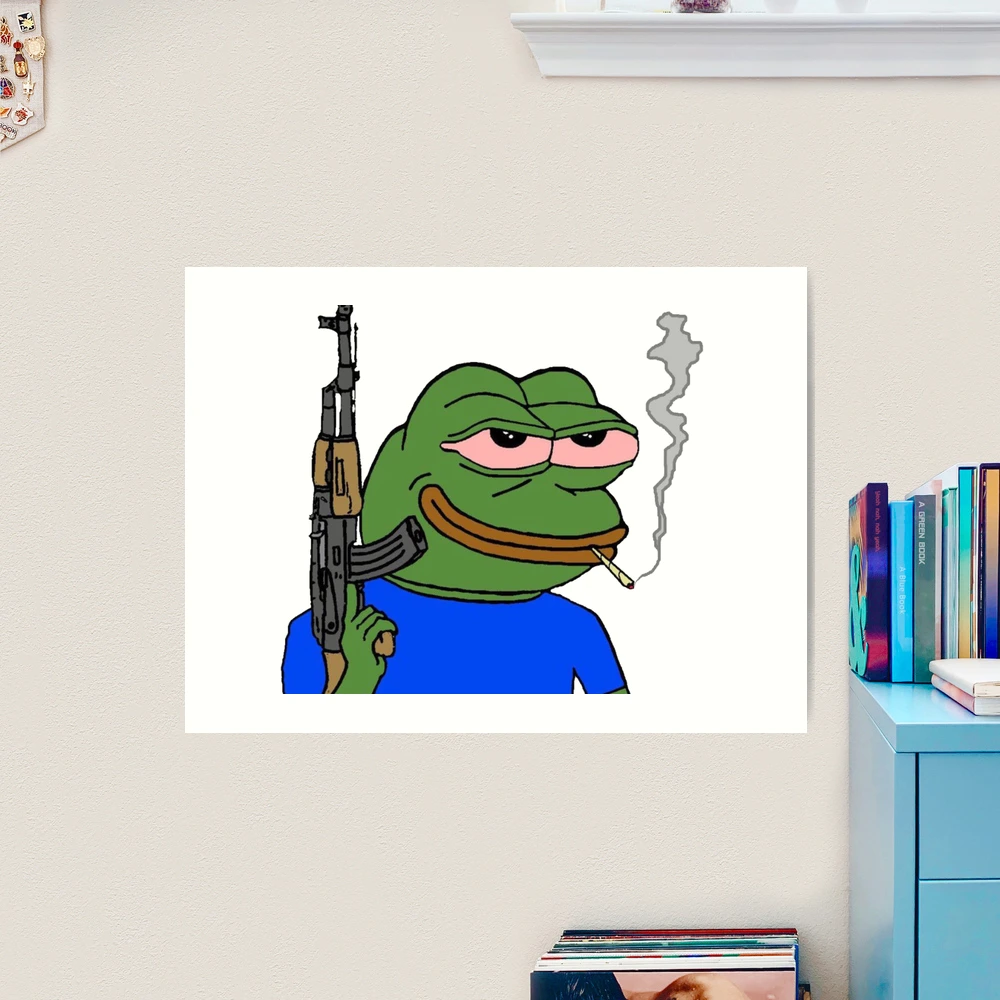 Pepega with Gun Sticker for Sale by renukabrc