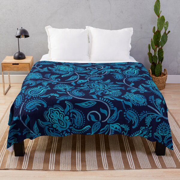 Item preview, Blue Paisley Navy Background designed and sold by Carolina Diaz.