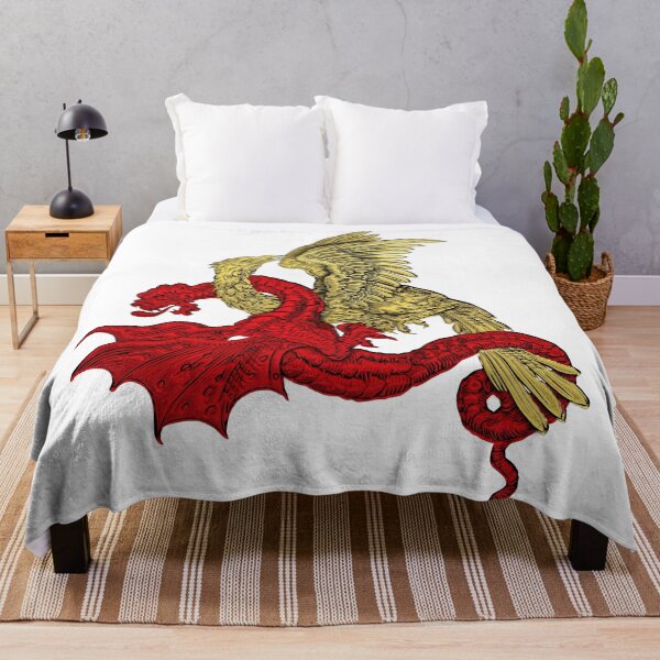 Item preview, Golden Eagle Fighting the Red Dragon over White Leather designed and sold by Serge Averbukh Art Studio.