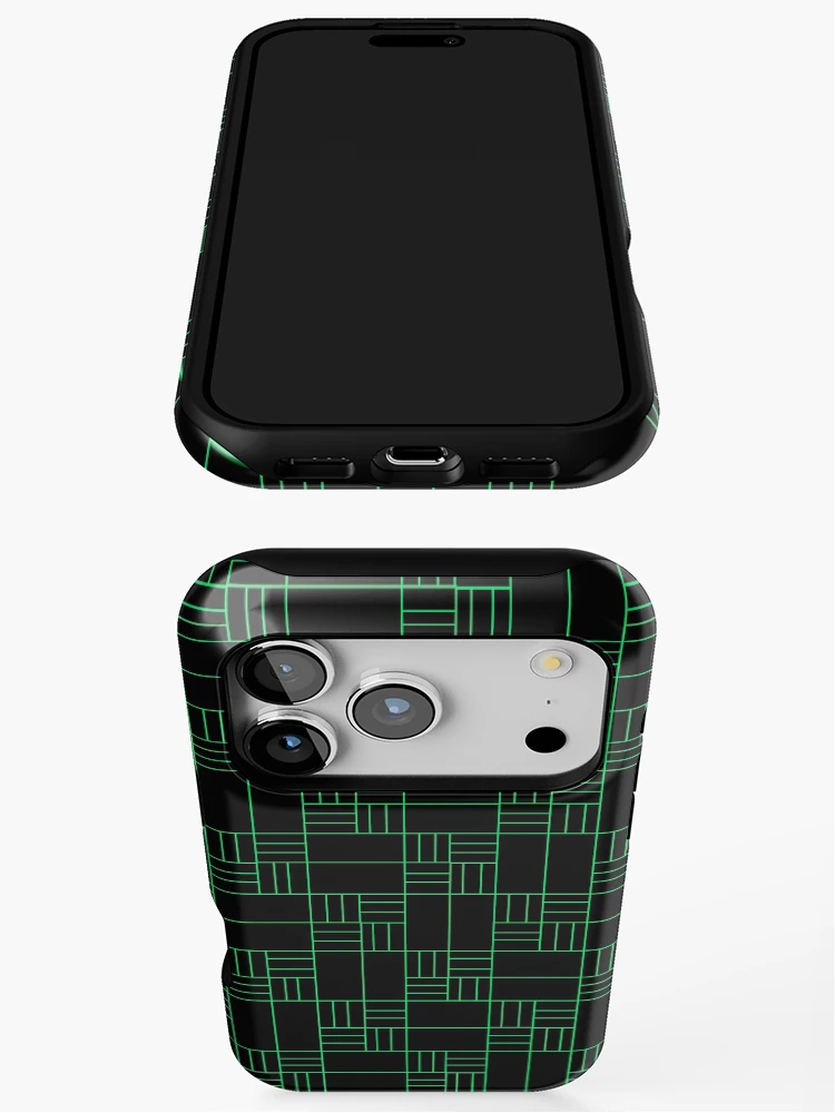 Thumbnail 3 of 4, iPhone Case, Techno Block Pattern designed and sold by RenaInnocenti.