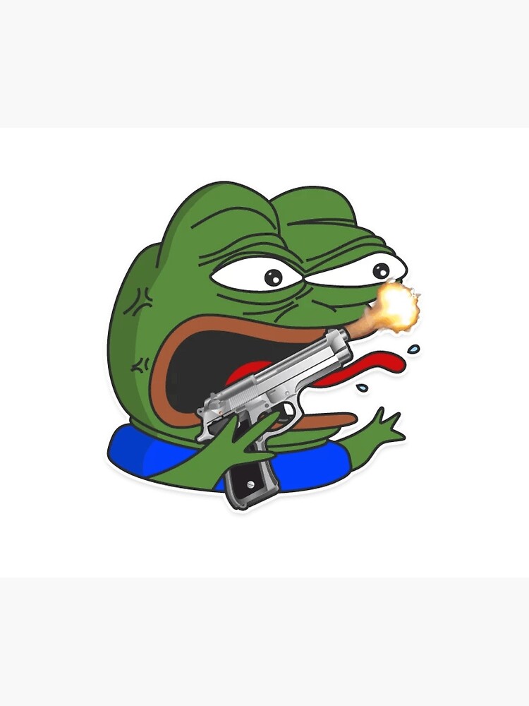 Pepega with Gun Sticker for Sale by renukabrc