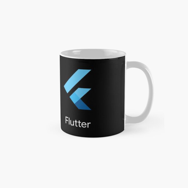 Flutter SDK Logo with Name in White Classic Mug