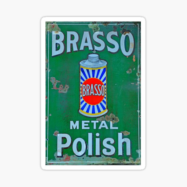 British Advertising Vintage BRASSO Metal Polish TIN Oil,  UK