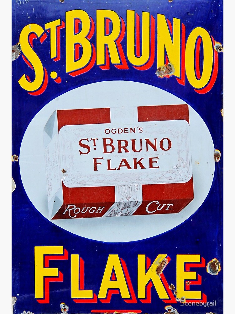 st bruno tobacco advert 1970s St Bruno Flake advert vintage enamel tobacco sign