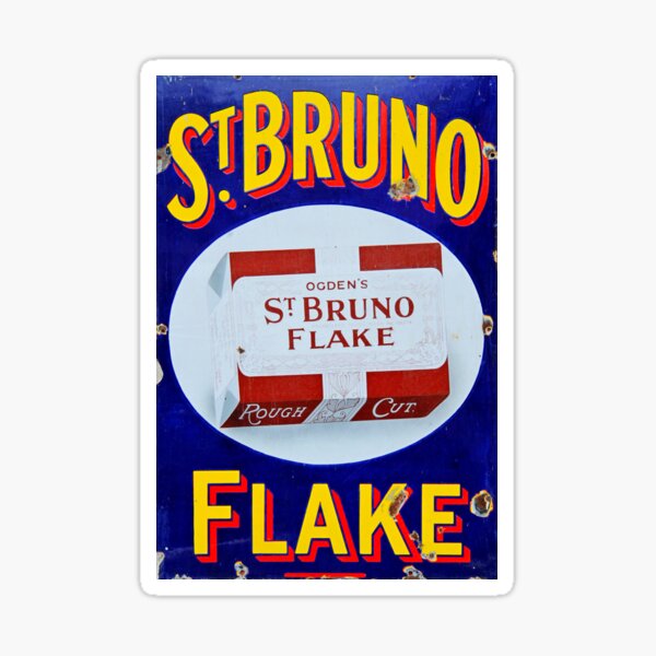 Artikel-Vorschau von St. Bruno Flake Anzeige Vintage Emaille Tabak Zeichen, designt und verkauft von Random Railways.