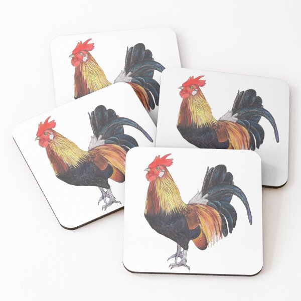 Item preview, Rooster on White - Hand drawn illustration designed and sold by Penny Royal.