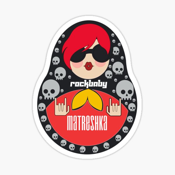 Awesome matryoshka rock baby doll Pattern Sticker