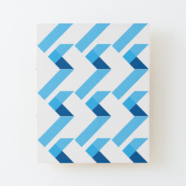 Minimalist Flutter Logo on White Background Wood Mounted Print