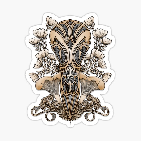 Raven Skull Sticker
