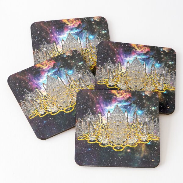 Crystal Hexagrid Matrix Stargate Coasters (Set of 4)