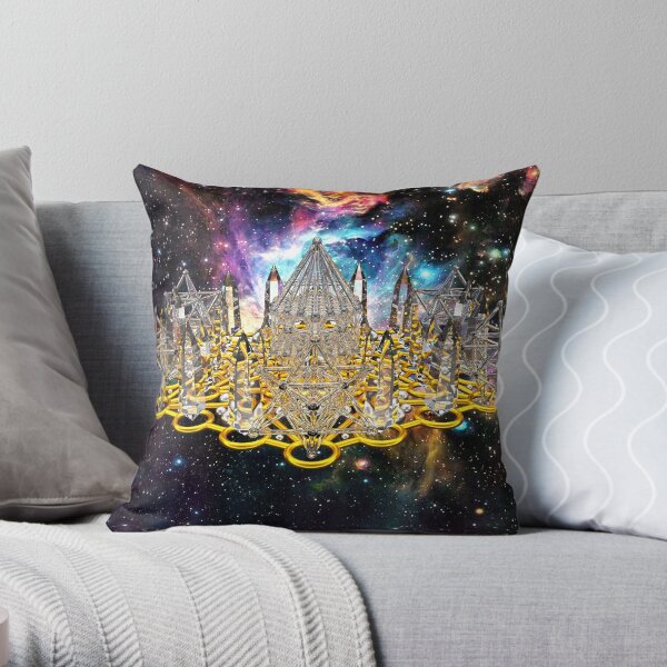 Crystal Hexagrid Matrix Stargate Throw Pillow