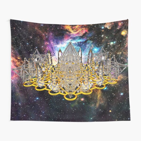 Crystal Hexagrid Matrix Stargate Tapestry