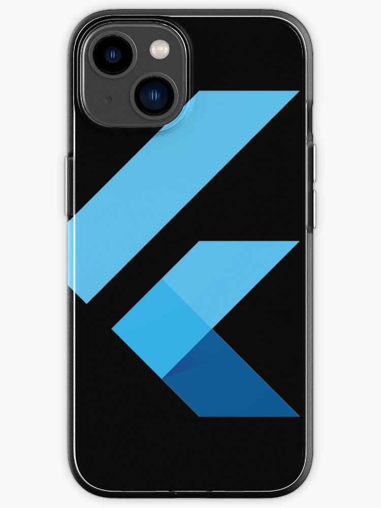 Minimalist Flutter Logo on Black Background