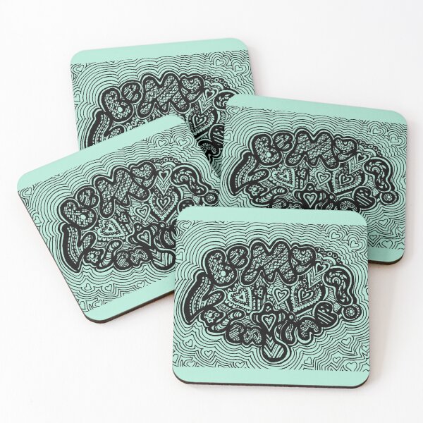 Item preview, Be My Valentine Aussie Tangle Black & White  designed and sold by Heatherian.