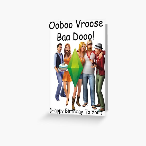 Sims Birthday Card Greeting Card