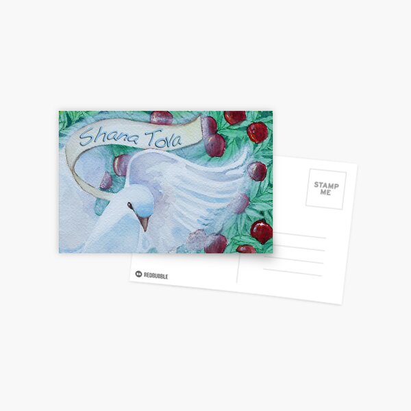 Rosh Hashanah Dove with Apples Postcard