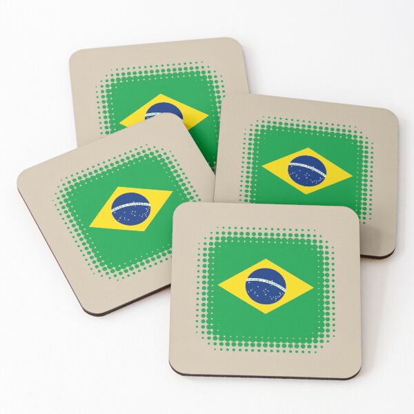 Artikelvorschau, Flag of Brazil - Retro entworfen und verkauft von pixelinga.