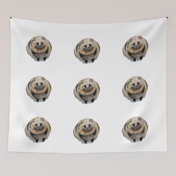 Item preview, Chubby and fluffy tanuki (raccoon dog) designed and sold by Tanuki-Time.