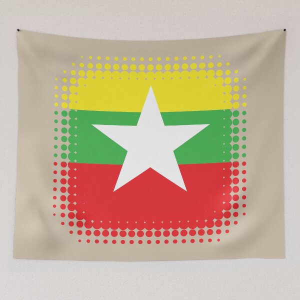 Item preview, Flag of Myanmar - Retro designed and sold by pixelinga.