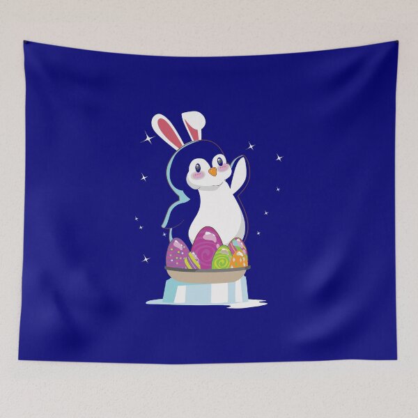 Item preview, Penguin Easter Bunny Ears Colored Eggs designed and sold by WanitaDesign.