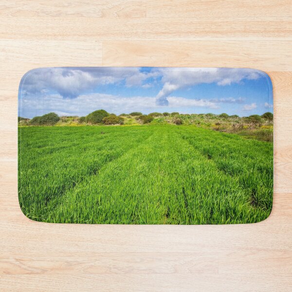 Item preview, Landscape of green fields of green wheat against the sky with clouds designed and sold by EG Creativity Art.