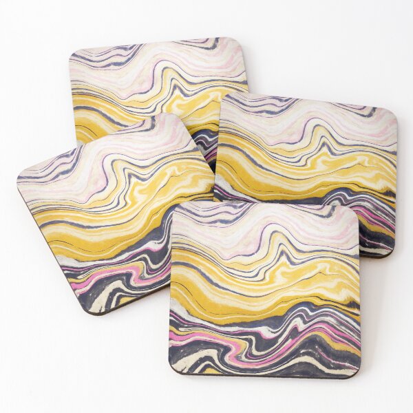 Item preview, Abstract Marbling with Yellow designed and sold by micklyn.