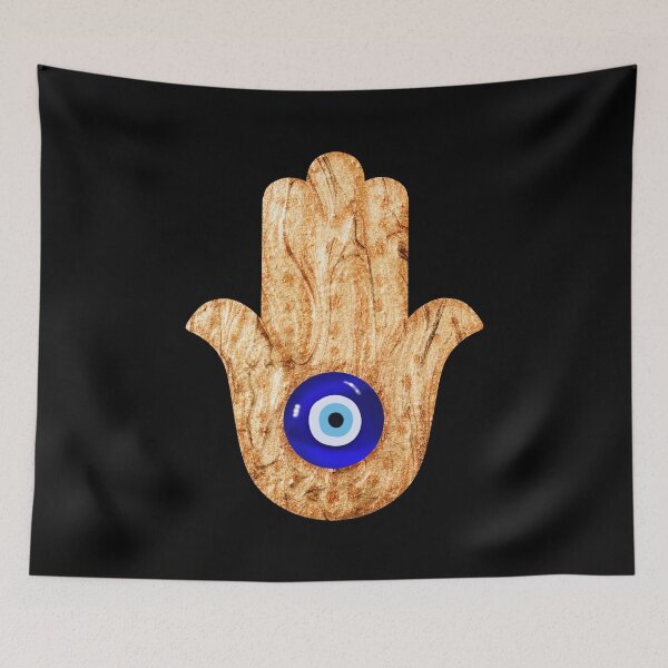 Item preview, Gold Hamsa Hand with Evil eye designed and sold by trajeado14.