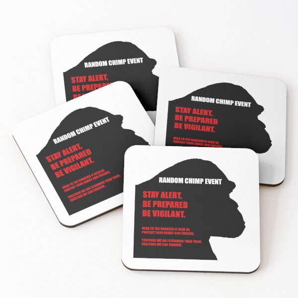 Item preview, RANDOM CHIMP EVENT TEXT IMPACT FONT MEME BLACK SILHOUETTE CHIMP PROFILE, STAY ALERT, PREPARED, VIGILANT designed and sold by RANDOM CHIMP EVENT official.