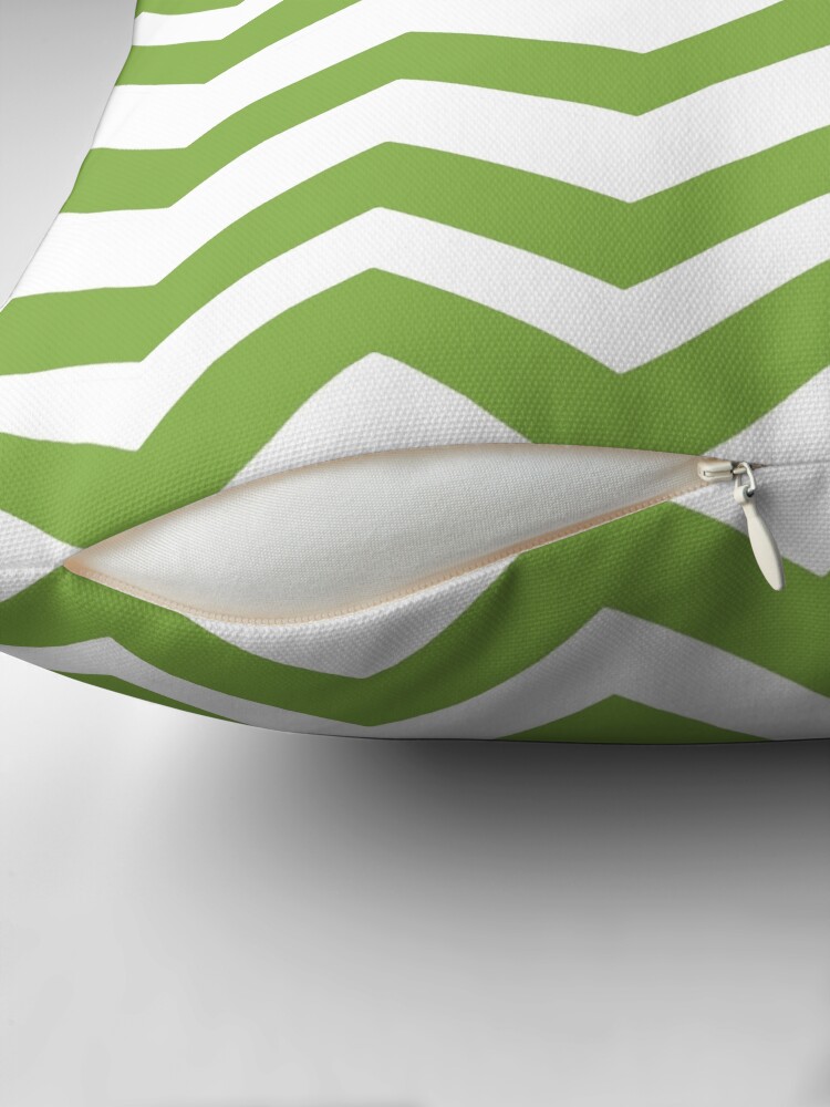 Thumbnail 2 of 4, Pillow, GREENERY CHEVRON ZIG ZAG  PATTERN - BY OZCUSHIONSTOO designed and sold by ozcushionstoo.