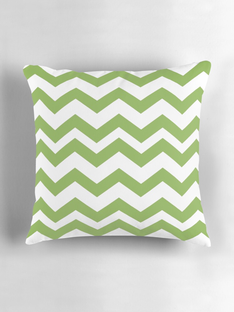 Thumbnail 3 of 4, Pillow, GREENERY CHEVRON ZIG ZAG  PATTERN - BY OZCUSHIONSTOO designed and sold by ozcushionstoo.