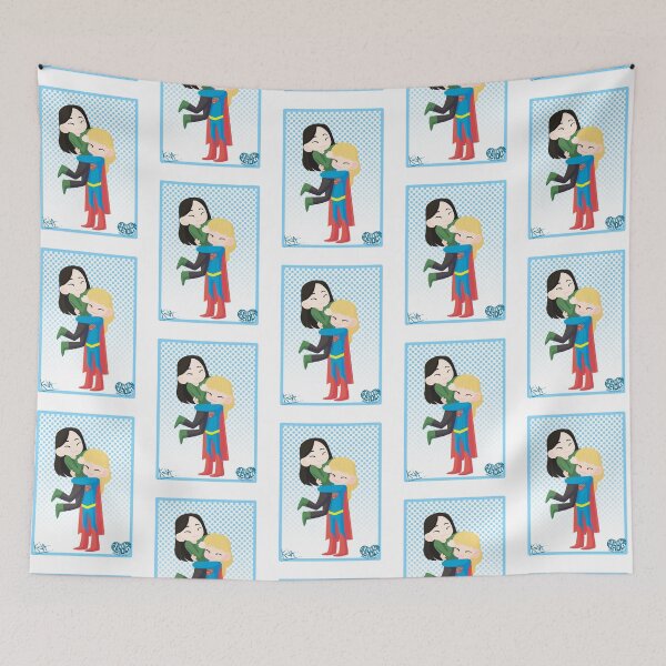 Item preview, Supercorp cartoon hug  designed and sold by Jellybeancreate.