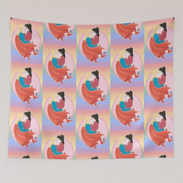 Aperçu de l'œuvre Supercorp flottant baiser version (arc-en-ciel) créée et vendue par Jellybeancreate.