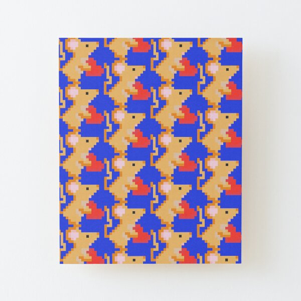 Blue Valentine Mouse Wood Mounted Print