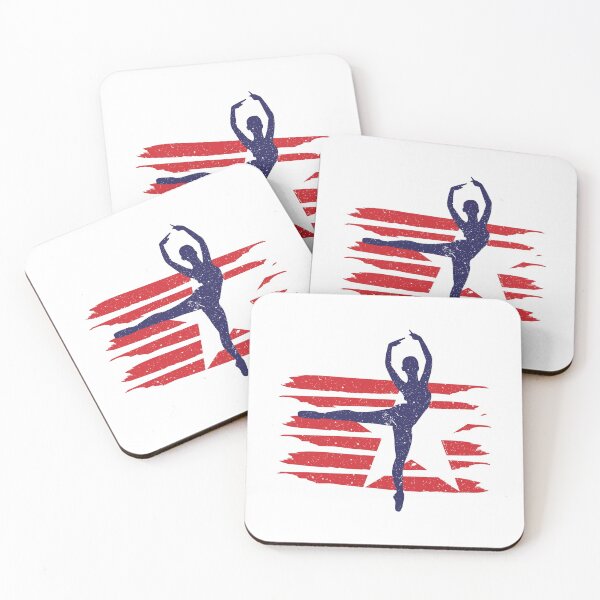 Item preview, Patriotic Ballerina 2 with American flag for Fourth of July ( 4th of July /Independence Day), Ballet Dancer onVeteran's Day, Memorial Day designed and sold by silhouettequeen.