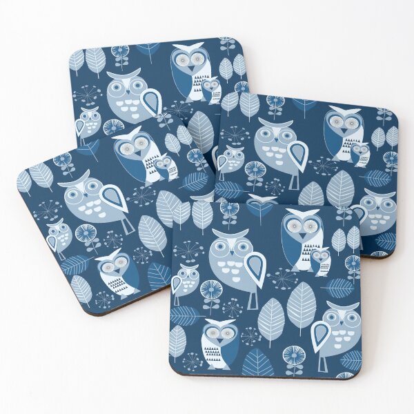 Item preview, Owls Party Blue designed and sold by mirimo.