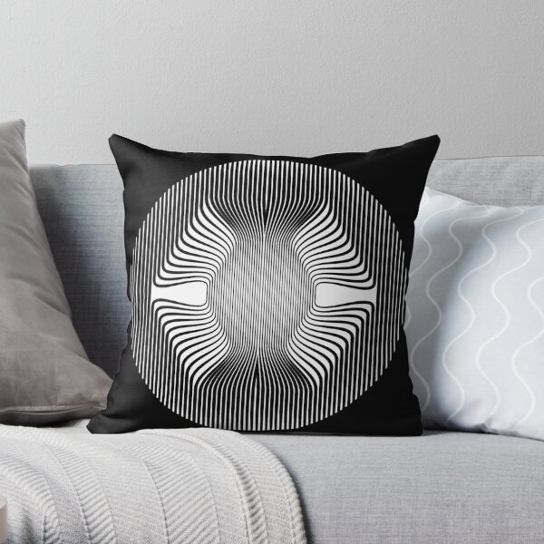Lines, Curves, Circle - 2D shape Throw Pillow