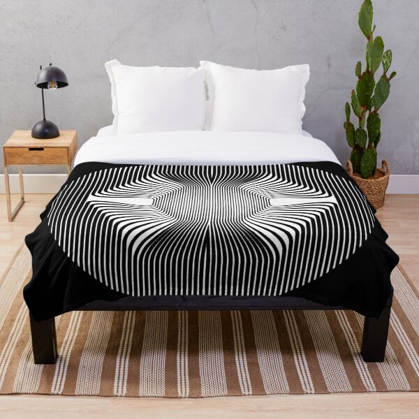 Lines, Curves, Circle - 2D shape Throw Blanket