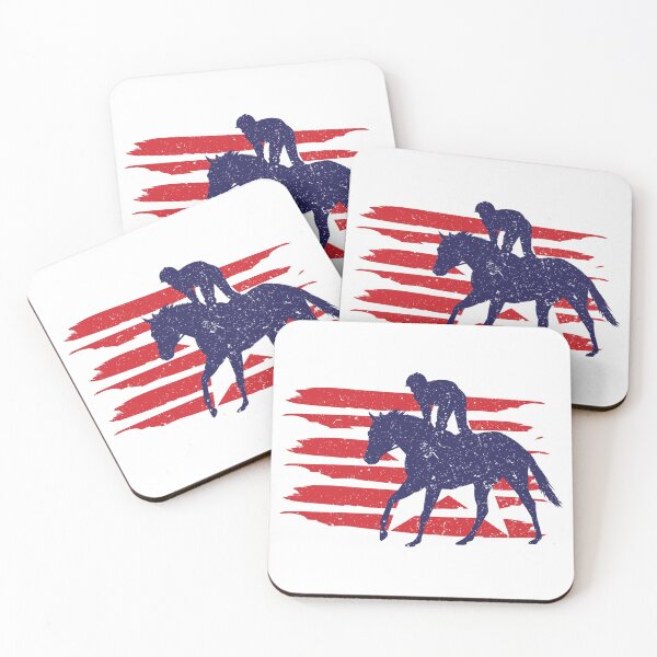 Item preview, Patriotic Horse Racer with American flag for Fourth of July ( 4th of July /Independence Day), Horse Racing on Veteran's Day, Memorial Day designed and sold by silhouettequeen.